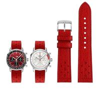 YOLIONU Leather Watch Strap For Breitling TOP TIME Little Ice Blue Panda(Red1)