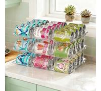 Yolispa Can Dispenser Fridge, 3-Tier Adjustable Can Organizer Holds Up to 36 Cans, Stackable Automatic Rolling Drink Organiser for Fridge, Pantry, Cabinet, Countertop