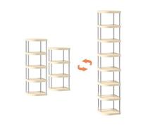 Yolispa Narrow Shoe Rack Stackable, 8 Tiers Shoe Stand, Freely Combinable Tall Narrow Shoe Rack, Storage Organisers for Small Spaces, Living Room Entryway Hallway and Cloakroom
