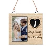 Yolispa Wedding Countdown Photo Frame Picture Frame Personalised Countdown Calendar Engagement Gift Bridal Shower Gift Bridal Shower for 4 x 6 Inch Photo