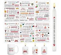 Yolistar Pack of 6 Eucalyptus Candle Tattoos, A5 Candle Stickers, Water Transfer Printing, Candle Foil, Candle Decorating, Candle Stickers for Happy Birthday, Wedding Birthday Party