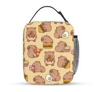 Yoljun Capybara Lunch Bag, Double-Sided Mini Cooler Bag Made of Oxford Fabric, Waterproof Lunch Bag, Insulated Mini Cooler Bag with Handles for Children, Adults, School, Office, Picnic, Travel, 26 x