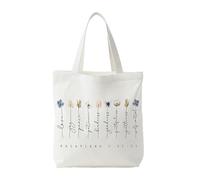 Yoljun Christian Tote Bag, Bible Galatian Shopping Bag, Aesthetic Inspired Fabric Bag Printed, Cotton Bag with Flowers, Christian Gifts for Women, Christians, Girlfriends, Family