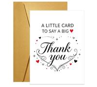 Yoljun Thank You Card Single with Envelope Appreciation Cards for Teacher, Friend, Family Assistant Nurses Doctors - A little card to say a big thank you