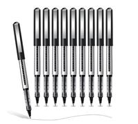 Yolkify 10 Pcs Rollerball Black Gel Pens, 0.5mm Pens Black Ink, Smooth Writing for notes, sketches, and journals - Office & Daily Use