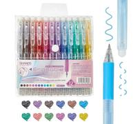 Yolkify 12 Colors Erasable Pens Rub Out Pens, Erasable Gel Pen, 0.7mm Rub Out Friction Pen with Rubbers on the End, for Writing, Stationary Adult Bullet Journal Stocking Fillers for Teenage Christmas