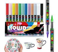 Yolkify 12 Colors Porcelain Pens - Ceramic Pens for DIY Crafts, Student Coloring, Universal Graffiti, Art Creative Projects