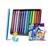 Yolkify 12 Colours Crayons, Non-Toxic Washable Easy-Grip Crayons for Kids, Smooth Safe Crayola Mess Free Art Supplies, Ideal Coloring Gift for Children