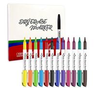 Yolkify 12 colours Whiteboard Pens, 2 mm Whiteboard Erasable Markers With Low Odor, Ideal for Classrooms, Offices and Homes