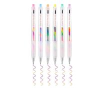 Yolkify 6 Glitter Gel Pens: Retractable 1mm Grabie Glitter Pens for Kids & Adults, Vibrant Gel Pen for Colouring, Writing, Journaling and Sketching