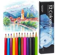 Yolkify Colouring Pencils, 12 Colors Colored Pencils Set Pre Sharpened Crayons for Colouring Book, 3.0mm Tip Fine Brush Strokes Drawing Art Pencils Artist Pencils for Drawing Sketching and Dooding