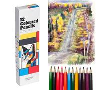 Yolkify Colouring Pencils, 12 Colors Pre Sharpened Crayons Coloured Pencils for Adults Kids, Colour Pencils, Drawing Art Pencils, Artist Pencils for Drawing Sketching Blending Beginners Artists