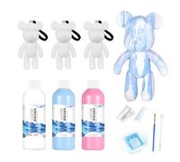 Yolkify DIY Fluid Marble Bear, Marble Bear Pouring Kit - Keyring Design, Acrylic Paint Pouring Set for Kids, Creative Gift for Art Lovers