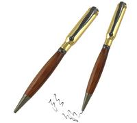 Yolkify Gifts for Men, Bolt Action Pen, Pack of 1 Gold, 1.0 mm Black Ink Smooth Writing Retractable Ballpoint Pens, Gift for Dad Colleague Boyfriend Husband Brothers Teachers Students & Woodworkers