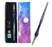 Yolkify Glass Dip Pen Set, Calligraphy Pens Set with Ink and Pen Rest, Glass Pen for Art Painting Writing, for Drawing Beginners Gift Signature Decoration Gift Stocking Fillers Kids