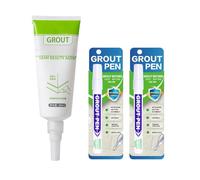 Yolkify Grout Pen Set - 2 Pcs White Grout Pen and 1 Pc White Grout Sealant, Waterproof, Mould-resistant, Quick-drying, Designed for restoring tile grout in Wall and Floor