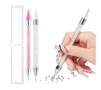 Yolkify Nail Art Tools, 2 Pcs Rhinestone Picker Tool Set, Dual-Ended Rhinestone Picker Dotting Pen for Nail Art Gel Polish Decoration DIY Nail Art Picking Up Jewel Gems, Crystals and Studs