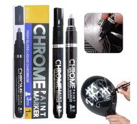 Yolkify Silver Metallic Chorme Paint Pens, Liquid Mirror Metallic Marker Pens, Reflective Gloss, 3.0mm Larger Application Area, Epoxy Resin Accessories for Coloring, Stroke, Painting, DIY Craft