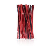 Yolli 100mm Metallic Red and Black Mixed Twist Ties - (1Pk) 50Pcs