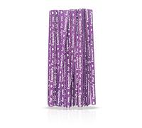 Yolli 90mm Purple & White Especially for You Twist Ties - (2Pk) 100Pcs