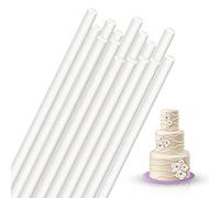 Yolli Plastic Cake Dowels for Tiered Cakes - 12 inch x 6mm (10Pcs) - Baking Rod Cake Stand Sticks for Tiered Cake Construction and Stacking Support