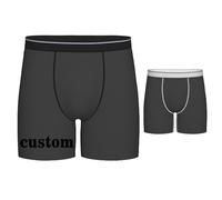 YoLLiEE Personalised Boxers for Men with Photo Custom Long Underwear with Face Customised Boxer Briefs Boyfriend Husband Gifts