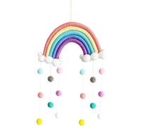 Yolluu Baby Bed Wind Chimes, Crib Mobile With Rainbow Tassels and Felt Balls for Nursery, Newborn Cot Decorations