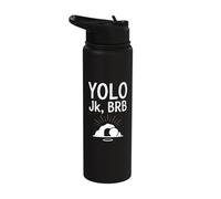 YOLO Jk BRB Funny Meme Jesus Easter Adult Humor Stainless Steel Insulated Water Bottle