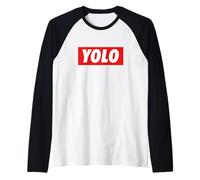 YOLO. You Only Live Once Meme Design Raglan Baseball Tee