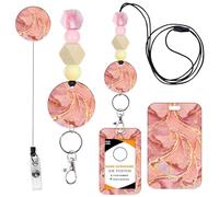 YoloCra Lanyard with Card Holder - Retractable Lanyard with ID Card Holder Set Adjustable Breakaway Neck Lanyard Retractable Reel Clip ID Badge Holder for Teachers Kids Office School Hospital Supplies