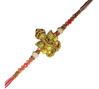 YOLOMARTS Golden Religious Designer Ganesha Rakhi For Rakshabandhan Pack of 1