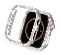 Yolovie Compatible for Apple Watch Case 44mm SE SE2 Series 6/5/4 Bling Crystal Diamonds Rhinestone Bumper Cover for Women, Hard PC Protective Frame for iWatch - 44mm Starlight