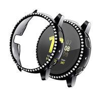 Yolovie Compatible with Samsung Galaxy Watch Active 2 Case 40mm, NOT for Active 1. PC Protective Cover Women Girl Bling Crystal Diamonds Shiny Rhinestone Bumper Watch Cases (40mm Black)