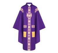 yolsun Catholic Priest Robe Clergy Church Chasuble Mass Robe Unisex with Pastor Stole for Feast Day, Purple, 1