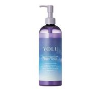 YOLU Relax Night Care Body Milk 400g - Lightweight Moisturising Body Lotion for Dull, Dry Skin - Overnight Barrier Care - Geranium & Muguet Fragrance - Made in Japan