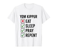 Yom Kippur Fast Sleep Pray Repent Forgive Jewish Fasting Value Graphic T-Shirt