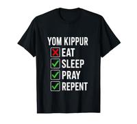 Yom Kippur Fast Sleep Pray Repent Forgive Jewish Fasting Value Graphic T-Shirt