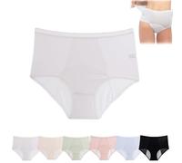 YOMACY Eternaldries Leak Proof Underwear,Leak Proof Underwear For Women Incontinence,Comfortable High Waisted Leakproof Period Pants,Women's Washable Menstrual Period Panties Plus Size(White,L)