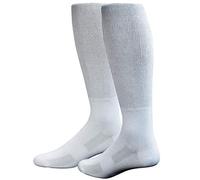 Yomandamor 4 Pairs Mens Bamboo Over the Calf Diabetic Socks Non-binding Breathable Mesh Socks (4 Pairs White)