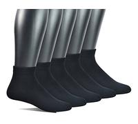 Yomandamor 5 Pair Bamboo Ankle Socks Black Big Foot Dress Socks for Men Breathable Diabetic Socks