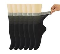 Yomandamor 6 Pairs Ladies Bamboo Diabetic Crew Socks, Size 3-8 UK