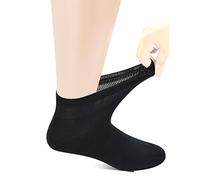 Yomandamor Mens Bamboo Seamless Diabetic Socks Soft Top Ankle Socks,6 Pairs Size 6-11 UK