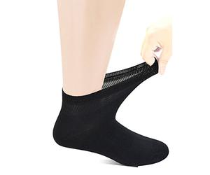 Yomandamor Mens Bamboo Seamless Diabetic Socks Soft Top Ankle Socks,6 Pairs Size 6-11 UK