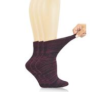 Yomandamor Women's 3 Pairs Bamboo Non-Binding Quarter Thermal Warm Winter Socks with Seamless Toe and Full Cushion