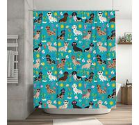 Yomane Shower Curtain Set 72x72 Inch Summer Beach Day Dachshund with 12 Hooks Waterproof Polyester Fabric Shower Curtain for Home Bathroom Christmas Holiday Decor Set