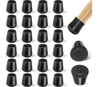 yomanta 24 PCS Silicone & Felt Chair Leg Floor Protectors for Hardwood Floors - Furniture Pads, Chair Leg Covers/Cups - No Noise & Scratch-Proof - Round S (Fits 13/16"-1" / 20-25mm), Black
