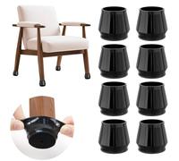 yomanta Chair Leg Floor Protectors 24PCS，Silicone Felt Furniture Leg Cover，Furniture Feet Protectors Pads，Protect Floors from Scratches，Reduce Noise -Round, Black XL(Fit 35-45mm)