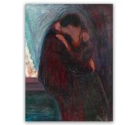 Yomcut Edvard Munch Canvas Wall Art - The Kiss Poster - Living Room Bedroom Office Abstract Oil Painting Replica Unframed（12×16in/30×40cm