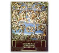 Yomcut Michelangelo Canvas Wall Art - The Last Judgment Poster - Sistine Chapel Painting - Vintage Prints Religious Wall Decor for Living Room Kitchen Office Unframed (12×16in/30×40cm)