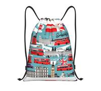 yomeeaaaa I Like London Print Drawstring Bags Backpack Bag Sport Gym Sack Drawstring Bag Shopping String Bag, Medium